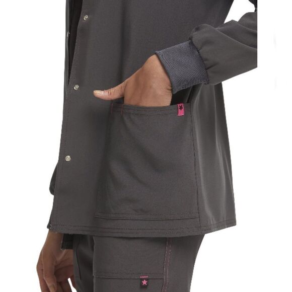 Ethical Fabric Stretch Snap Front Active Warm Up Scrub Jacket Size 3XL - Picture 6 of 6